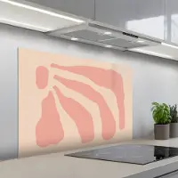 KitchenYeah Spatscherm 100x65 cm - Zelfklevende achterwand Bohemian - Roze - Pastel - Abstract - Keuken muurbeschermer - Spatwand fornuis
