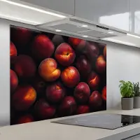KitchenYeah Spatscherm 100x75 cm - Zelfklevende achterwand Fruit - Close up - Nectarines - Keuken muurbeschermer - Spatwand fornuis