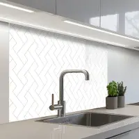 KitchenYeah Keuken achterwand 100x80 cm - Spatscherm zelfklevend Grafisch - Patroon - Modern - Muurbeschermer - Spatwand fornuis