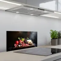 KitchenYeah Spatscherm 70x30 cm - Zelfklevende achterwand Borrelplank - Stilleven - Vintage - Keuken muurbeschermer - Spatwand fornuis