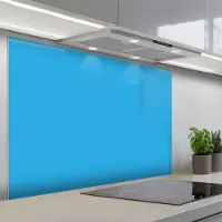 KitchenYeah Spatscherm 120x80 cm - Zelfklevende achterwand Blauw - Licht - Kleuren - Keuken muurbeschermer - Spatwand fornuis