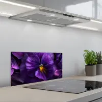 KitchenYeah Spatscherm 70x30 cm - Zelfklevende achterwand Paars - Viool - Diepte - Keuken muurbeschermer - Spatwand fornuis