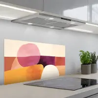 KitchenYeah Spatscherm 80x40 cm - Zelfklevende achterwand Vormen - Abstract - Kleurrijk - Keuken muurbeschermer - Spatwand fornuis