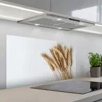 KitchenYeah Spatscherm 100x50 cm - Zelfklevende achterwand Graan - Geel - Wit - Stilleven - Keuken muurbeschermer - Spatwand fornuis