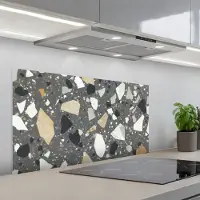 KitchenYeah Spatscherm 100x50 cm - Zelfklevende achterwand Terrazzo - Decoratie - Interieur - Stenen - Keuken muurbeschermer - Spatwand fornuis