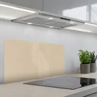 KitchenYeah Spatscherm 90x45 cm - Zelfklevende achterwand Parallelle lijnen - Lichte textuur - Beige - Keuken muurbeschermer - Spatwand fornuis