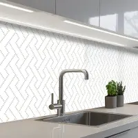 KitchenYeah Keuken achterwand 200x60 cm - Spatscherm zelfklevend Grafisch - Patroon - Modern - Geweven - Muurbeschermer - Spatwand fornuis