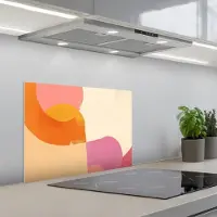 KitchenYeah Spatscherm 60x45 cm - Zelfklevende achterwand Vormen - Abstract - Kleurrijk - Keuken muurbeschermer - Spatwand fornuis