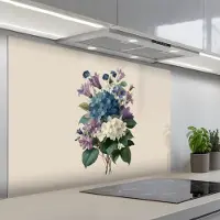 KitchenYeah Spatscherm 120x80 cm - Zelfklevende achterwand Bloemen - Gedetailleerd - Rust - Realistisch - Keuken muurbeschermer - Spatwand fornuis
