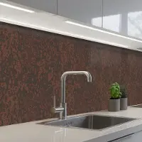 KitchenYeah Keuken achterwand 450x60 cm - Spatscherm zelfklevend Donker - Bruin - Roest print - Muurbeschermer - Spatwand fornuis