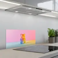 KitchenYeah Spatscherm 60x30 cm - Zelfklevende achterwand Pastel - Snoep - Keuken muurbeschermer - Spatwand fornuis