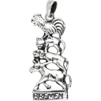 MOOYE ® - Collectie Zilveren Bremer Stadsmuzikanten groot ketting hanger