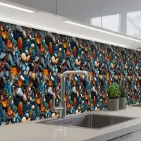 KitchenYeah Keuken achterwand 450x60 cm - Spatscherm zelfklevend Glasachtig - Levendige - Stenen - Muurbeschermer - Spatwand fornuis