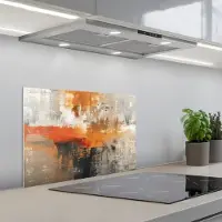 KitchenYeah Spatscherm 60x40 cm - Zelfklevende achterwand Verf - Patroon - Modern - Kunst - Keuken muurbeschermer - Spatwand fornuis