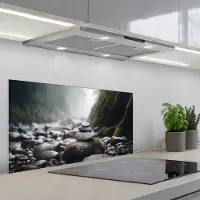 KitchenYeah Spatscherm 80x40 cm - Zelfklevende achterwand Stenen - Stapel - Natuur - Keuken muurbeschermer - Spatwand fornuis