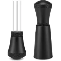 LONGZIMING -Aluminium Espresso Tool met 17 Naaalden 0,3 mm – Afneembare Koffieverdeler met Standaard, Koffie Accessoire en Roerhulp voor Perfecte Espresso