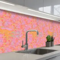 KitchenYeah Keuken achterwand 200x80 cm - Spatscherm zelfklevend Vloeiend - Verf - Perzik - Muurbeschermer - Spatwand fornuis