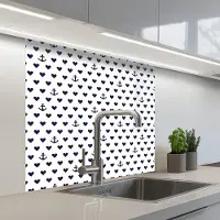 KitchenYeah Keuken achterwand 80x80 cm - Spatscherm zelfklevend Anker - Hart - Blauw - Wit - Muurbeschermer - Spatwand fornuis