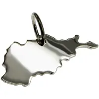 MOOYE ® - Collectie Zilveren Landkaart Afghanistan ketting hanger