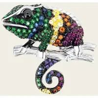 MOOYE ® - Collectie Zilveren Kameleon groot hanger met zirkonia's