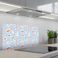 KitchenYeah Spatscherm 80x40 cm - Zelfklevende achterwand Zee - Sfeer - Zeilboot - Blauw - Keuken muurbeschermer - Spatwand fornuis