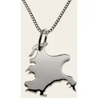 MOOYE ® - Collectie Zilveren Landkaart Rügen ketting hanger