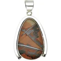 MOOYE ® - Collectie Zilveren Indian Paint Jaspis edelsteen vrije vorm XL hanger