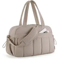 LONGZIMING -Vrouwelijke Sporttas 24L – Waterafstotende Weekender Reis- en Fitnessbagage met PVC Natvak – Handbagage, Gymtas, Kliniktas, Geboorte- en Ziekenhuistas in Kameelkleur