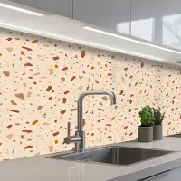KitchenYeah Keuken achterwand 150x80 cm - Spatscherm zelfklevend Terrazzo - Patroon - Kleurrijk - Steen - Muurbeschermer - Spatwand fornuis