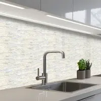 KitchenYeah Keuken achterwand 200x80 cm - Spatscherm zelfklevend Licht - Horizontaal - Verf - Muurbeschermer - Spatwand fornuis