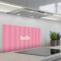 KitchenYeah Spatscherm 80x40 cm - Zelfklevende achterwand Roze - Gestreept - Belle - Keuken muurbeschermer - Spatwand fornuis