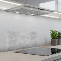 KitchenYeah Spatscherm 70x30 cm - Zelfklevende achterwand Beton - Patroon - Grijs - Keuken muurbeschermer - Spatwand fornuis