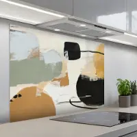 KitchenYeah Spatscherm 100x75 cm - Zelfklevende achterwand Paint - Abstract - Kleuren - Keuken muurbeschermer - Spatwand fornuis