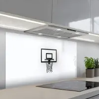 KitchenYeah Spatscherm 120x60 cm - Zelfklevende achterwand Basketbalbord - Minimalistisch - Zwart - Keuken muurbeschermer - Spatwand fornuis
