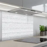 KitchenYeah Spatscherm 80x55 cm - Zelfklevende achterwand Grijs - Patroon - Stippen - Keuken muurbeschermer - Spatwand fornuis