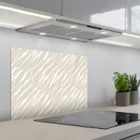 KitchenYeah Spatscherm 70x50 cm - Zelfklevende achterwand Beige - Wit - Patroon - Structuur - Keuken muurbeschermer - Spatwand fornuis