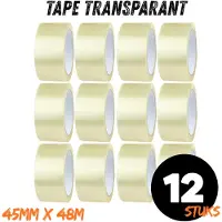 Stolz Transparante Tape 45mm x 48m – Verpakkingstape – 12 Rollen – Sterke Plakband voor Verpakken & Verzenden - Dozentape