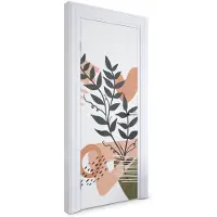 Wallfluent Deursticker - Abstracte plant Deurbehang - 75 x 205 cm - Bruin Deurposter - Moderne Deur Sticker - Kinderen Deur Sticker - Deursticker voor de Woonkamer - Deurbehang Sticker