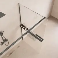 Saniclear Metric inloopdouche 80cm met handdoekhouder en helder glas verouderd ijzer - gunmetal