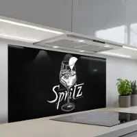 KitchenYeah Spatscherm 120x60 cm - Zelfklevende achterwand Glas spritz - Krijtletters - Ijsblokjes - Citroen - Keuken muurbeschermer - Spatwand fornuis