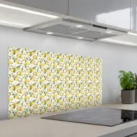 KitchenYeah Spatscherm 100x50 cm - Zelfklevende achterwand Frans - Citroen - Geel - Groen - Keuken muurbeschermer - Spatwand fornuis