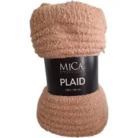 Mica Decorations Mica Charlene Fleece Plaid 180x130 cm – Zacht Woondeken – Perzik