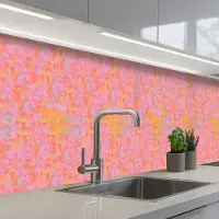 KitchenYeah Keuken achterwand 300x60 cm - Spatscherm zelfklevend Vloeiend - Verf - Perzik - Muurbeschermer - Spatwand fornuis