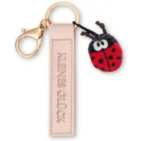 Nici Sleutelhanger "Little Happiness!" Kunstlederen bandje roségoud 10 cm met lieveheersbeestje