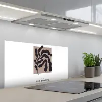 KitchenYeah Spatscherm 80x40 cm - Zelfklevende achterwand Planten - Abstract - Boho - Keuken muurbeschermer - Spatwand fornuis