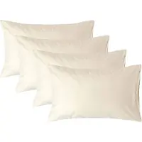 Homescapes Luxe Satijn Kussensloop 50x75 cm – Crème – Set van 4 – 100% Egyptisch Katoen Satijn – Draaddichtheid 1000