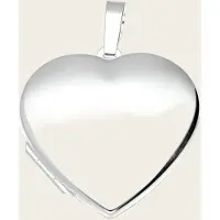 MOOYE ® - Collectie Zilveren Medaillon Hart glad 2 foto's kettinghanger