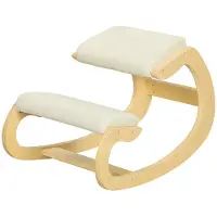 Merax Ergonomische Schommel Kniekruk – Kniehocker – Houdingsverbetering voor Thuiswerk – Creme