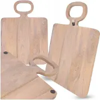 Cadro Grote mangohouten snijplank met handdoek 49x36 cm
