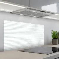 KitchenYeah Spatscherm 100x50 cm - Zelfklevende achterwand Zee - Sfeer - Strepen - Groen - Keuken muurbeschermer - Spatwand fornuis